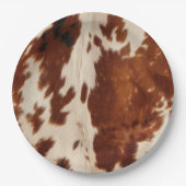 Western White Gepunktet Brown Black Cowhid Pappteller (Vorderseite)