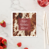 Western White Gepunktet Brown Black Cowhid Serviette (Beispiel)