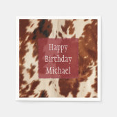 Western White Gepunktet Brown Black Cowhid Serviette (Vorderseite)