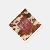 Western White Gepunktet Brown Black Cowhid Serviette (Ecke)