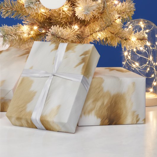 Western White Gold Cowhide Geschenkpapier (Feiertage)