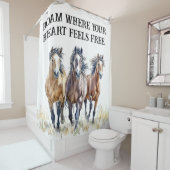 Western Wild & Free Mustang Pferde Duschvorhang (Beispiel)