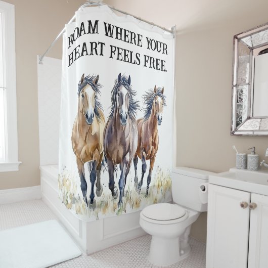 Western Wild & Free Mustang Pferde Duschvorhang (Beispiel)