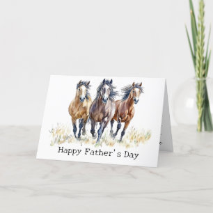 Western Wild & Free Mustang Pferde Vatertag Dankeskarte