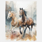 Western Wild Pferde Fleece Blanket (Vorderseite)