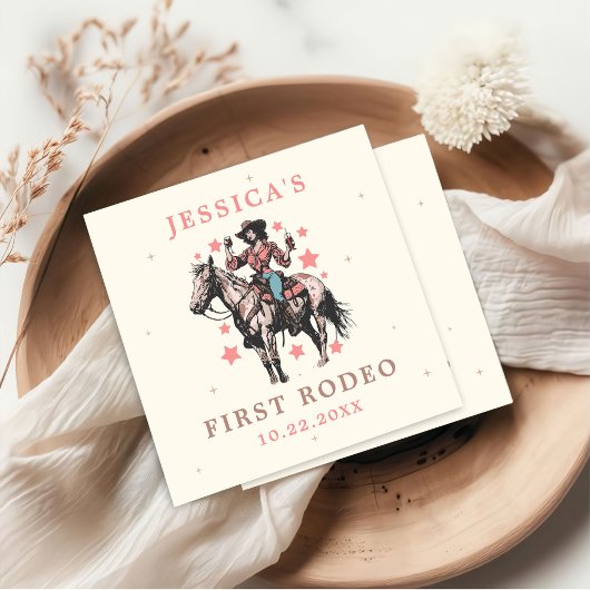 Western Wild West Country Cowgirl Birthday Party Serviette