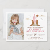 Western Wild West Country Cowgirl Rodeo Geburtstag Einladung (Vorderseite)