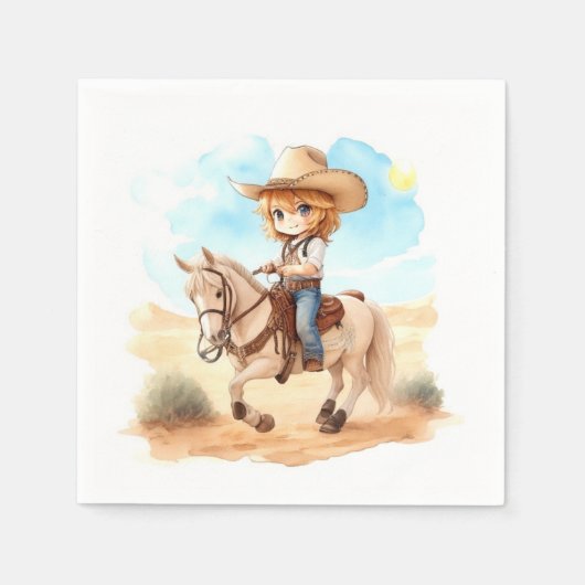 Western Wild West: Cowboy-Babydusche Serviette (Vorderseite)