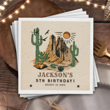 Western Wild West Cowboy Birthday Napkin