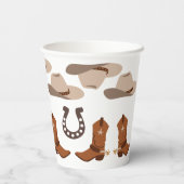 Western Wild West Cowboy Birthday Party Pappbecher (Rückseite)