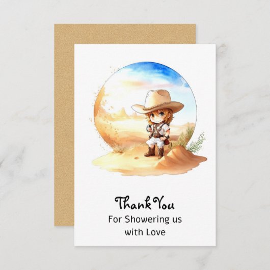 Western Wild West Cowboy Dankeskarte (Vorne/Hinten)