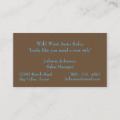 Western Wild West Cowboys Bucking Horses Visitenkarte (Rückseite)