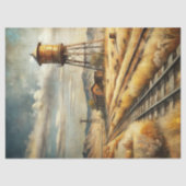 Western-Wild-West-Eisenbahnlinie in Prärie Seidenpapier (Vorderseite)