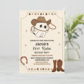 Western Wild West erste Rodehalloween Einladung (Stehend Vorderseite)