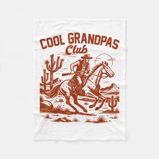 Western Wild West Grandpa Papa Cool Grandpas Club  Fleecedecke (Vorderseite)