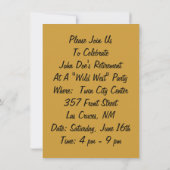 Western Wild West Party Einladung Cowboy (Rückseite)