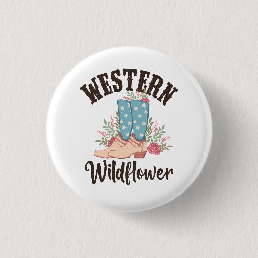 Western Wildblume Button (Vorderseite)
