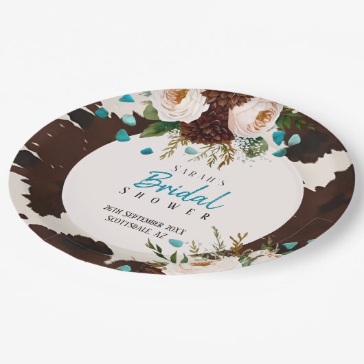 Western Wildblumen Rustic Boho Pappteller (Schrägansicht)