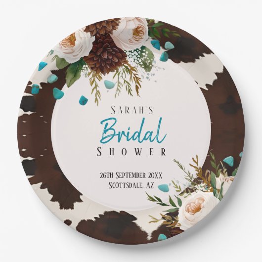 Western Wildblumen Rustic Boho Pappteller (Vorderseite)