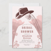 Western Wildblumen Rustikales rosa Chic Brautparty Einladung (Vorderseite)