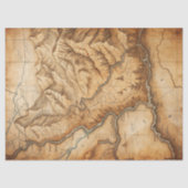 Western Wildwest Altes Schatzkarte Aquarell Seidenpapier (Vorderseite)