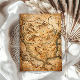 Western Wildwest Altes Schatzkarte Aquarell Seidenpapier