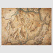 Western Wildwest Altes Schatzkarte Aquarell Seidenpapier (Vorderseite)