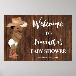 Western Willkommen Kleine OM Cowboy Babydusche Poster
