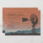 Western Windmill Hochzeitseinladungen Einladung (Vorne/Hinten)