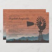 Western-Windmühlen-Brautparty-Einladungen Einladung (Vorne/Hinten)