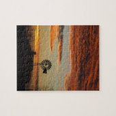 Western-Windmühlen-Sonnenuntergang Puzzle (Horizontal)