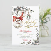 Western Winter Baubles Holiday Hoedown Party Einladung (Stehend Vorderseite)