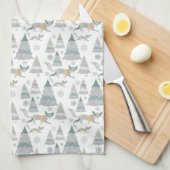 Western Winter Wood Fox Muster Geschirrtuch (Viertel Falte)