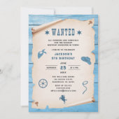 Western Wollte Blue Boy Geburtstag Einladung (Vorderseite)