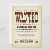 Western wollte Plakat-Party Einladungen (Vorderseite)