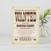 Western wollte Plakat-Party Einladungen (Stehend Vorderseite)