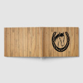 Western Wood Wedding Horse Reitsport Land Gästebuch (Voll)