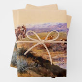 Western "Work Over" Art von Charles M Russell Geschenkpapier Set (Beispiel)