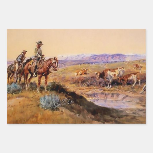 Western "Work Over" Art von Charles M Russell Geschenkpapier Set (Vorderseite)