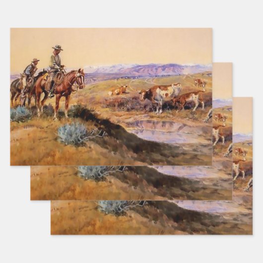 Western "Work Over" Art von Charles M Russell Geschenkpapier Set (Set)