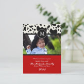 Western wünscht Monogram Weihnachtskarte Feiertagskarte (Stehend Vorderseite)