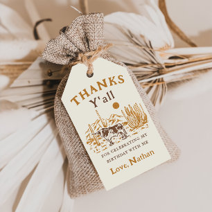 Western Wüste Cowboy Geburtstagsgeschenke Tags Geschenkanhänger