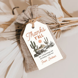 Western Wüste Cowboy Rodeo Geburtstagsgeschenk Tag Geschenkanhänger