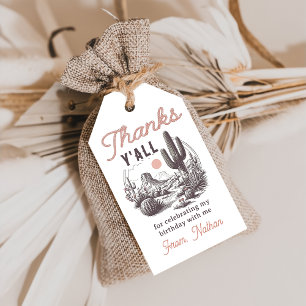 Western Wüste Cowboy Rodeo Geburtstagsgeschenk Tag Geschenkanhänger