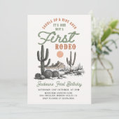 Western Wüste Erste Rodeo Einladung 1. Geburtstag (Stehend Vorderseite)