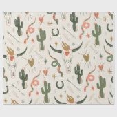 Western Wüste Liebe Wrapping Paper Geschenkpapier (Flach)