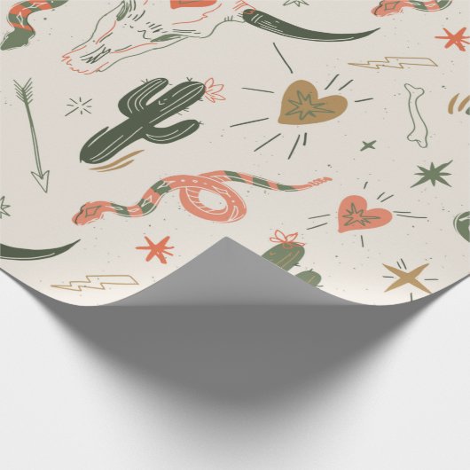 Western Wüste Liebe Wrapping Paper Geschenkpapier (Ecke)