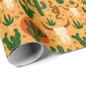 Western Wüstenbrille Kaktus Schlangen Rustikales M Geschenkpapier (Rolleneckpunkt)