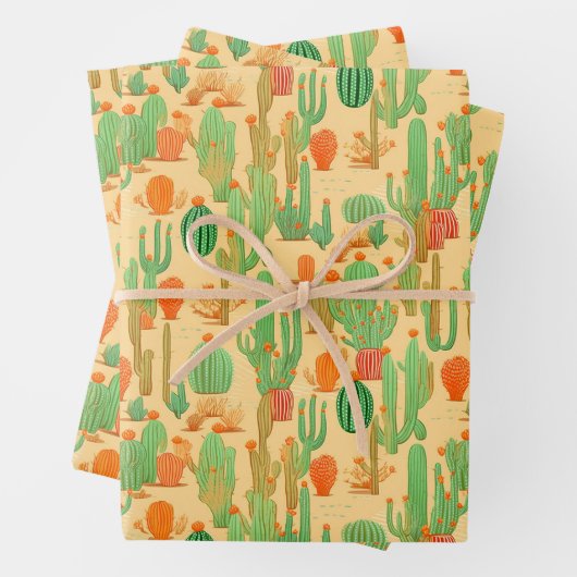 Western Wüstenkuchen Blumenmuster Geschenkpapier Set (Beispiel)