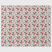 Western Xmas Cowboy Stiefel, Pinecones & Berries Geschenkpapier (Flach)